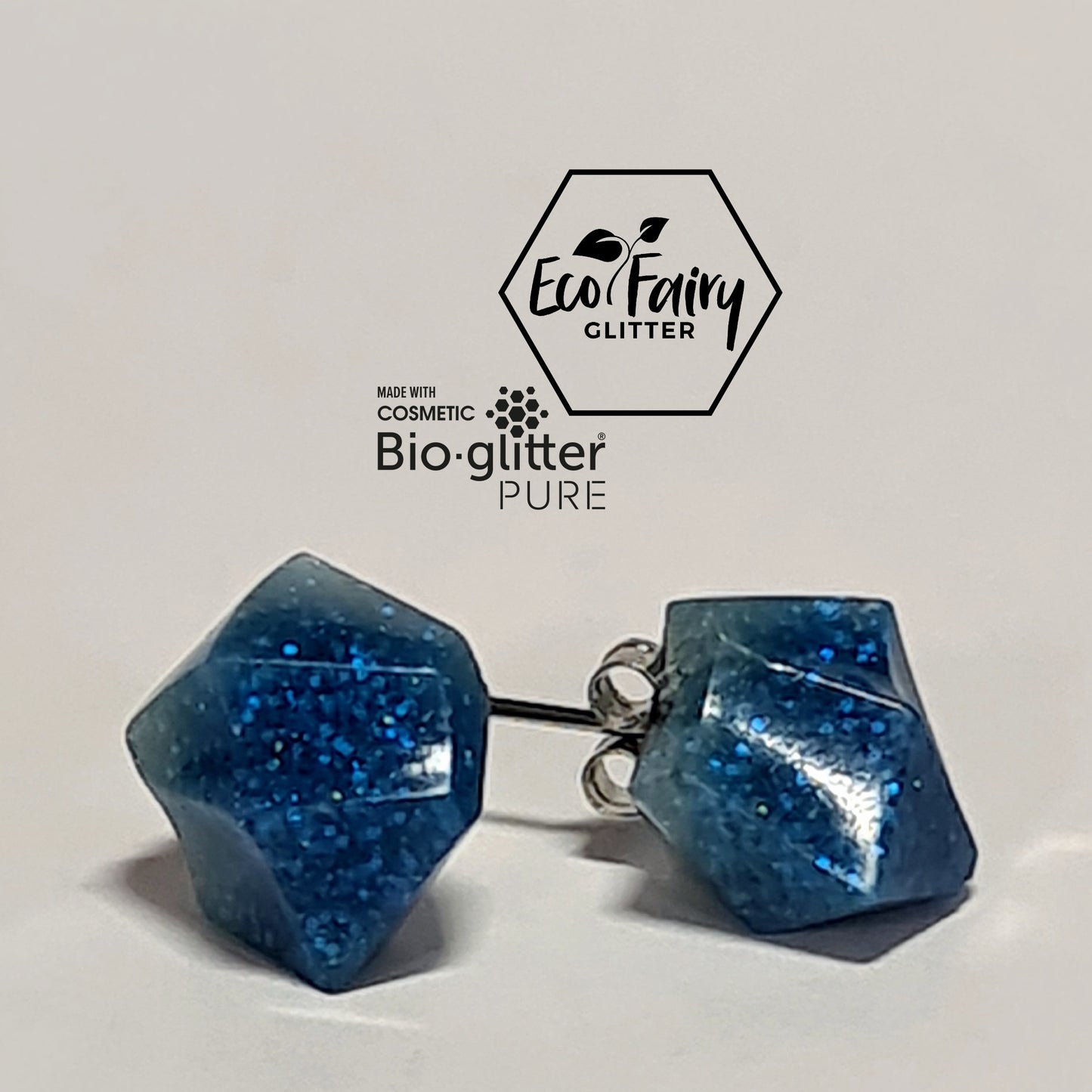 Glitter Earrings Sapphire S/Steel